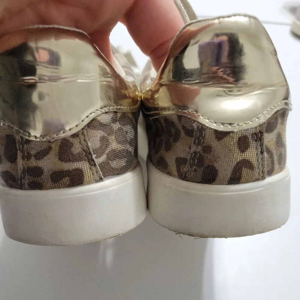 Sophie17 Shoes Girls 4 Leapord Brown Sneaker Classic Lace Up Low Top Flat Animal